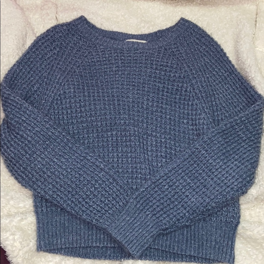L.A. HEARTS BLUE WAFFLE KNIT SWEATER